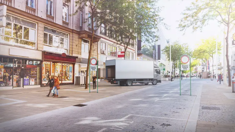 The electric drive for vehicles of up to 7.5 tons is ideal for inner-cities deliveries. The electric drive for vehicles of up to 7.5 tons is ideal for inner-cities deliveries.